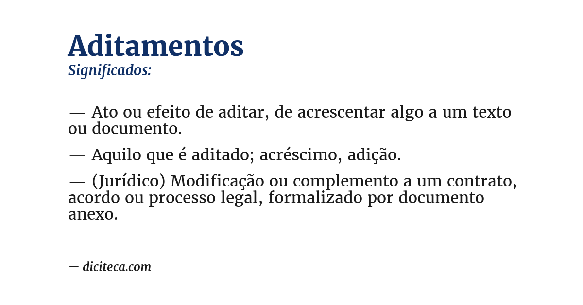 Significado de aditamentos