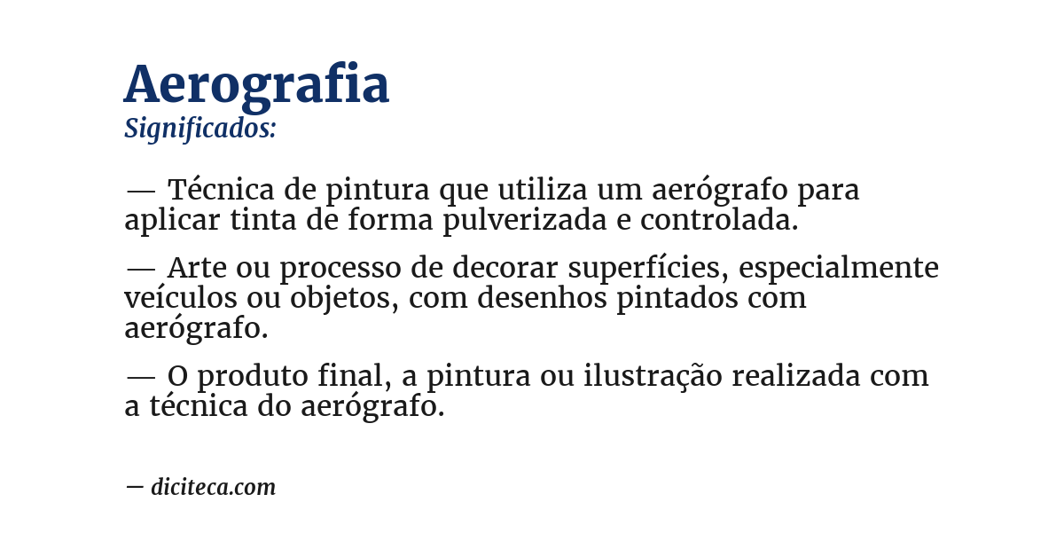 Significado de aerografia