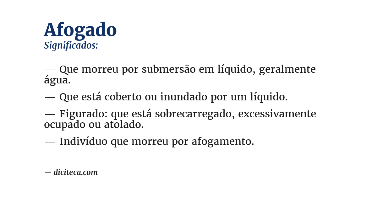Significado de afogado