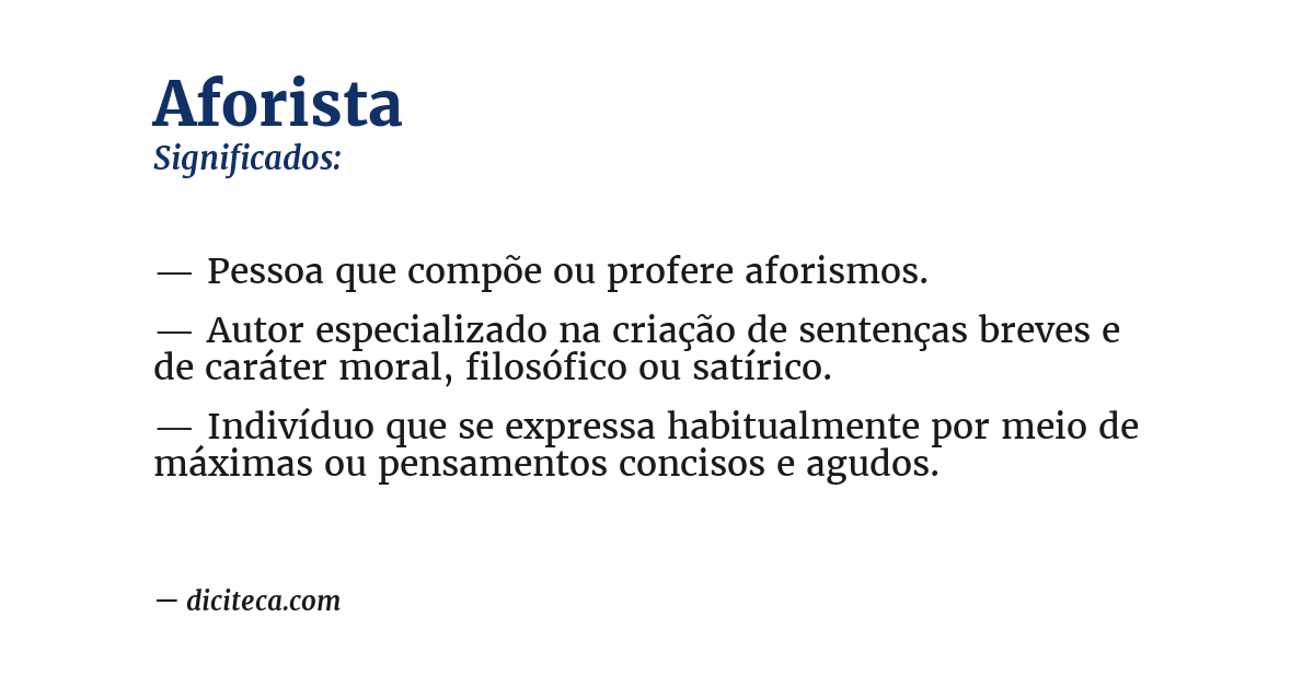 Significado de aforista