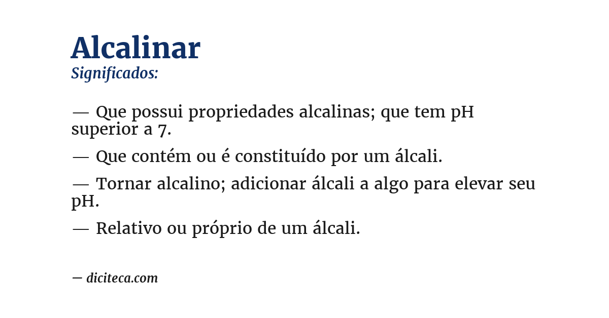 Significado de alcalinar