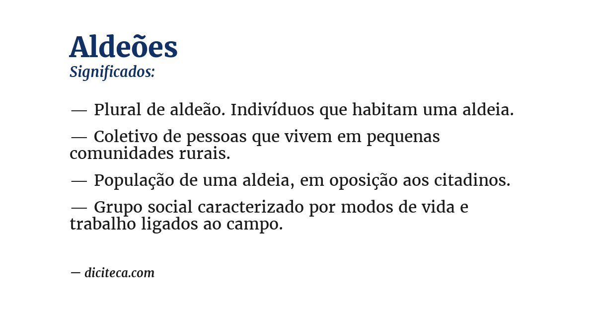 Significado de aldeões