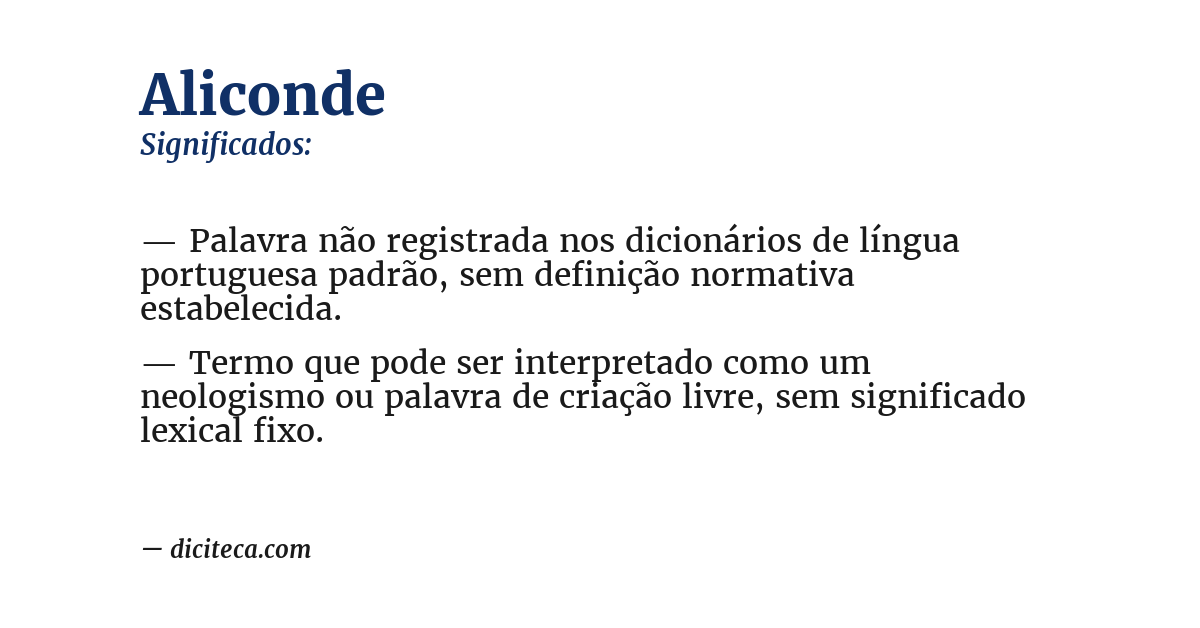 Significado de aliconde