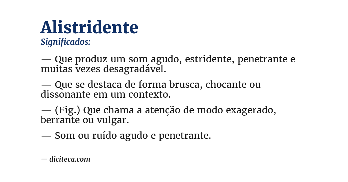 Significado de alistridente