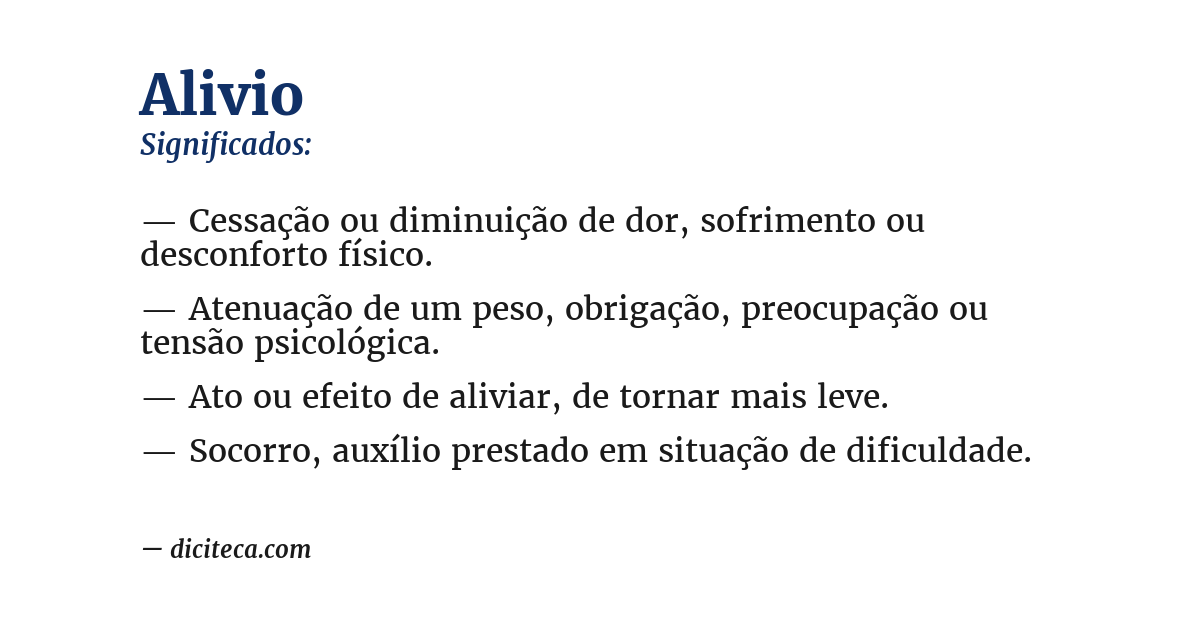 Significado de alivio