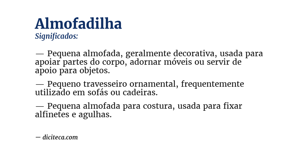 Significado de almofadilha