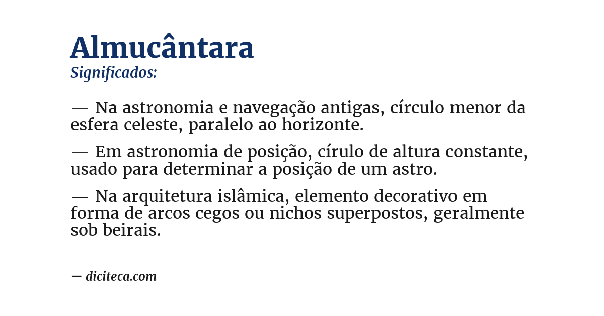 Significado de almucântara