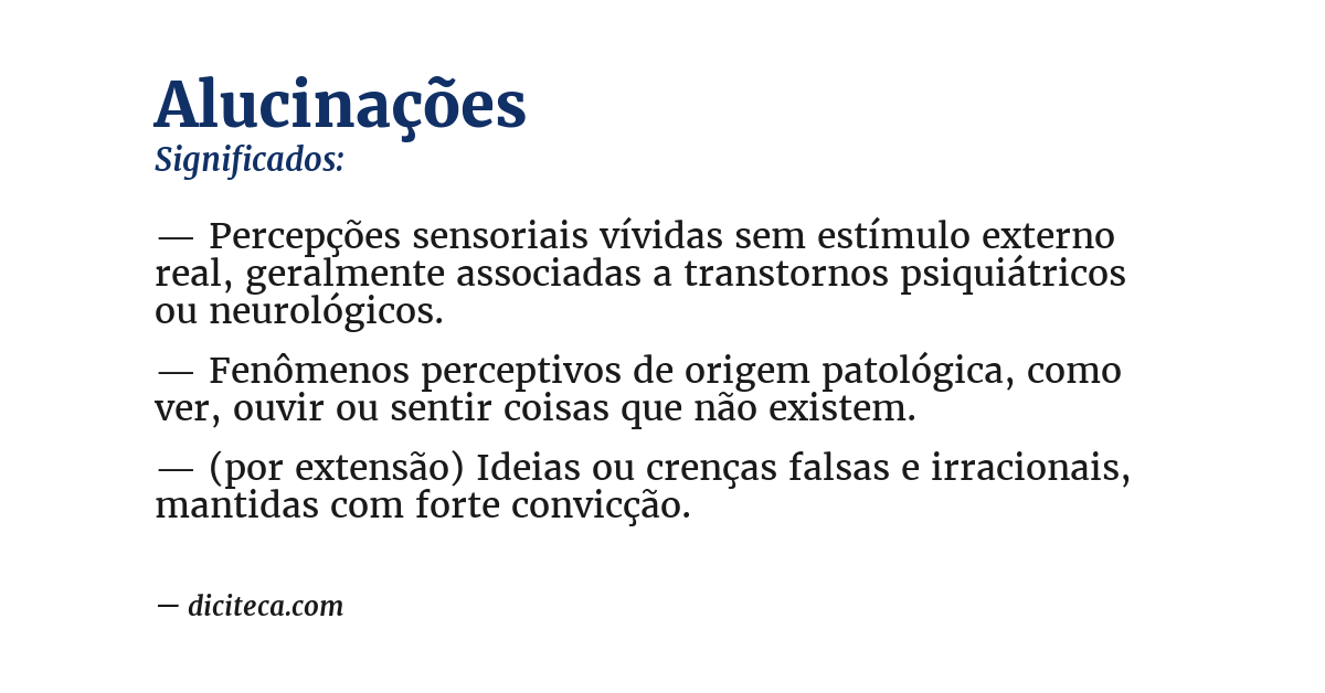 Significado de alucinações