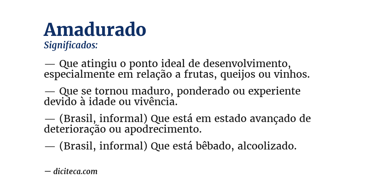 Significado de amadurado