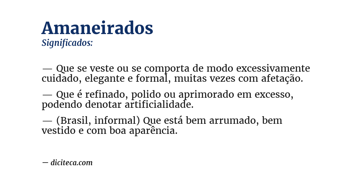 Significado de amaneirados