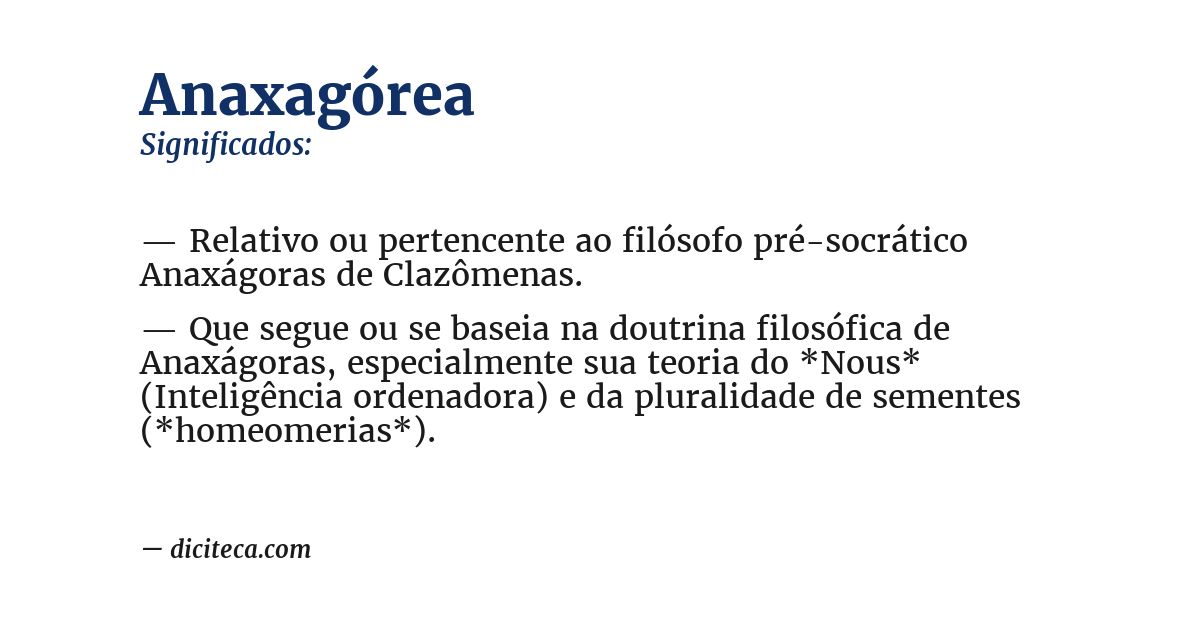 Significado de anaxagórea