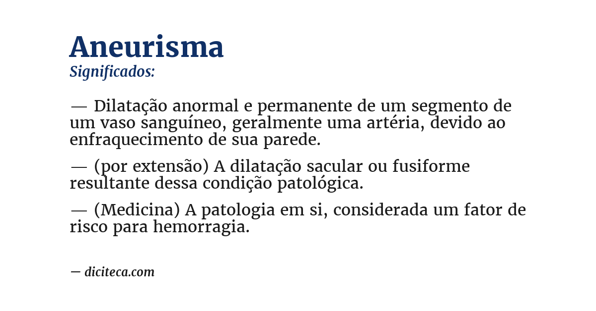 Significado de aneurisma