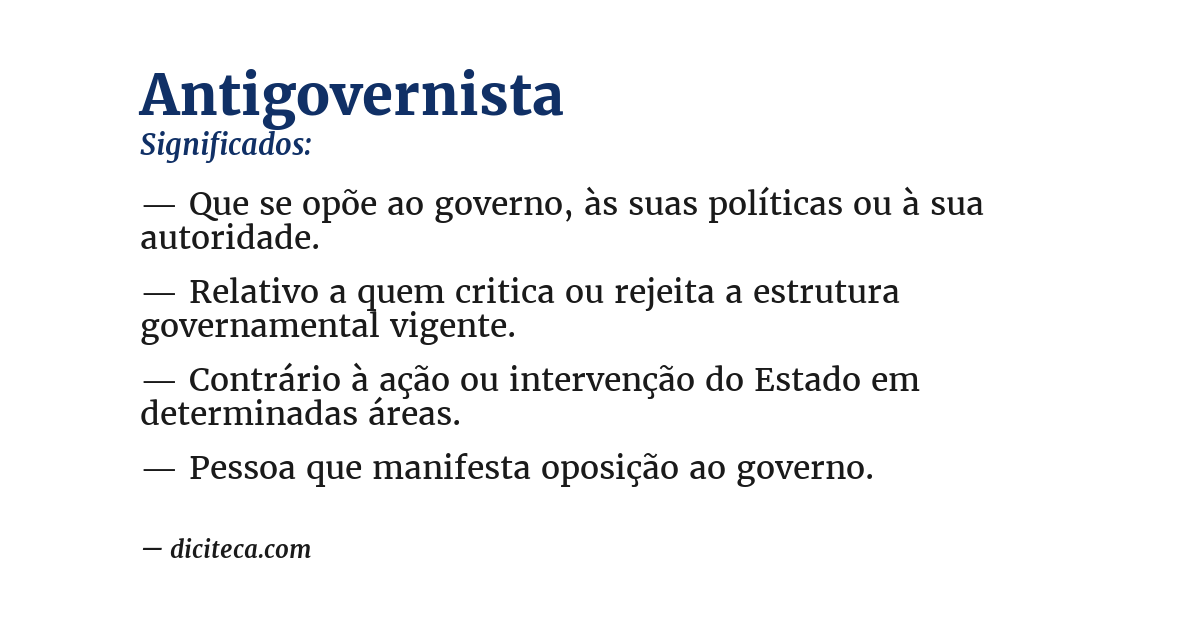 Significado de antigovernista
