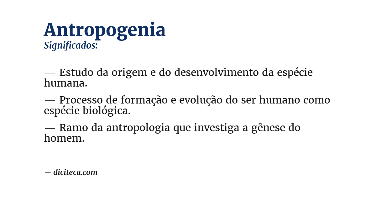 Significado de antropogenia