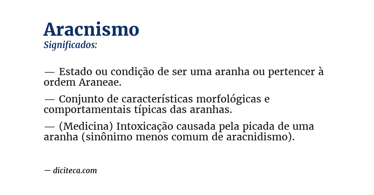 Significado de aracnismo