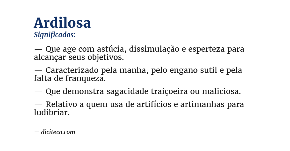 Significado de ardilosa
