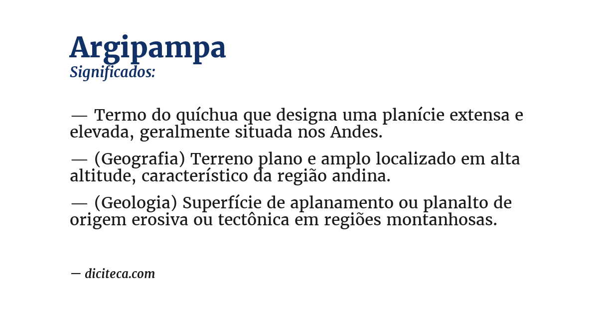 Significado de argipampa