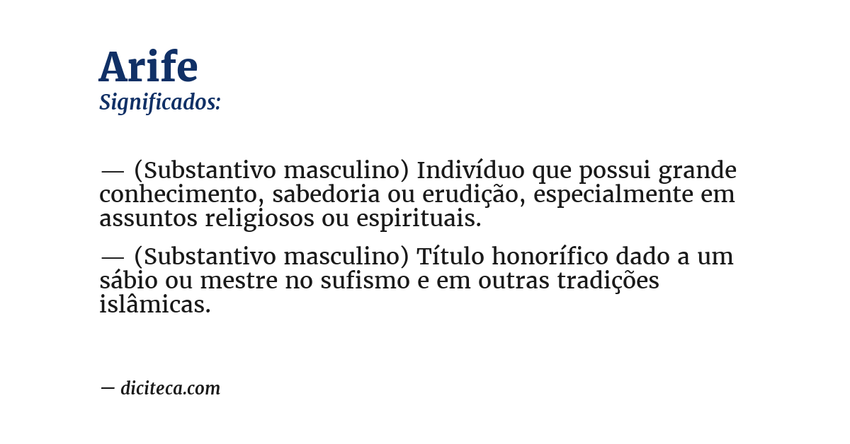 Significado de arife