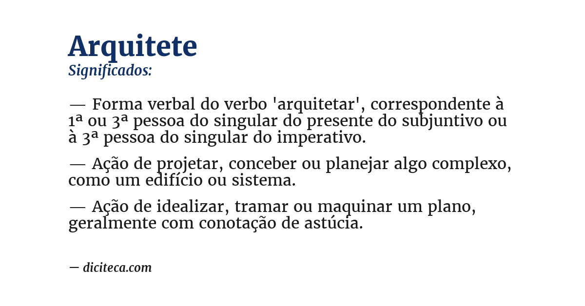 Significado de arquitete
