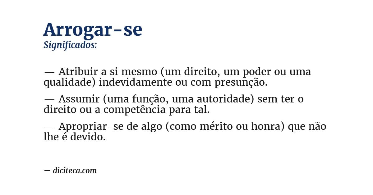 Significado de arrogar-se