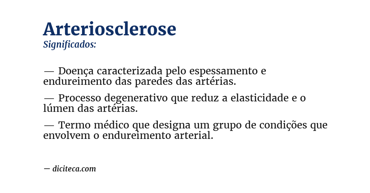 Significado de arteriosclerose