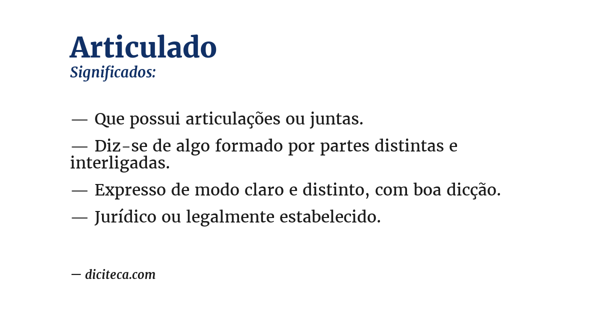 Significado de articulado