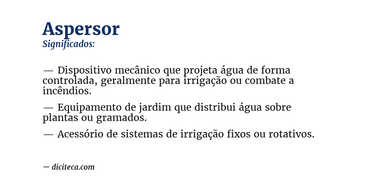 Significado de aspersor