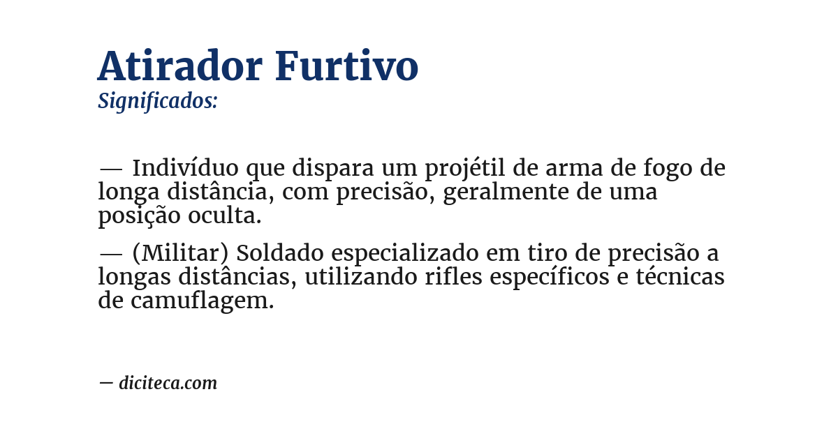 Significado de atirador furtivo