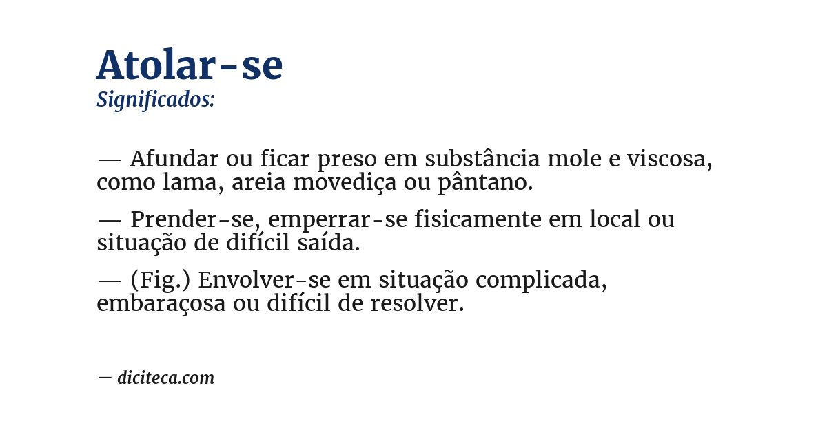 Significado de atolar-se