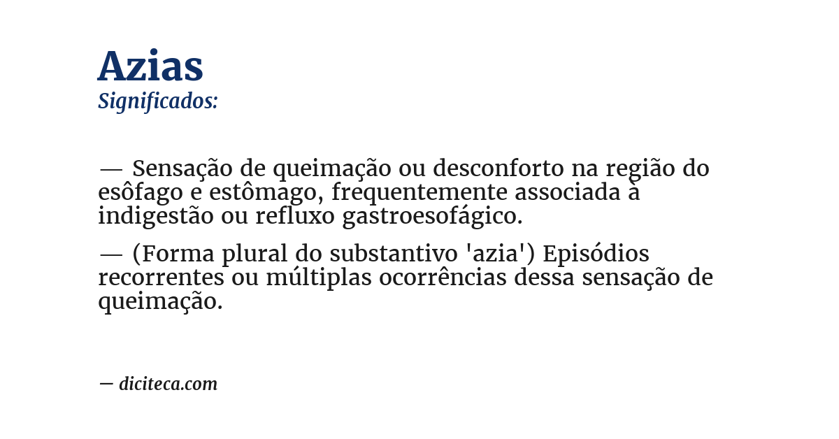 Significado de azias