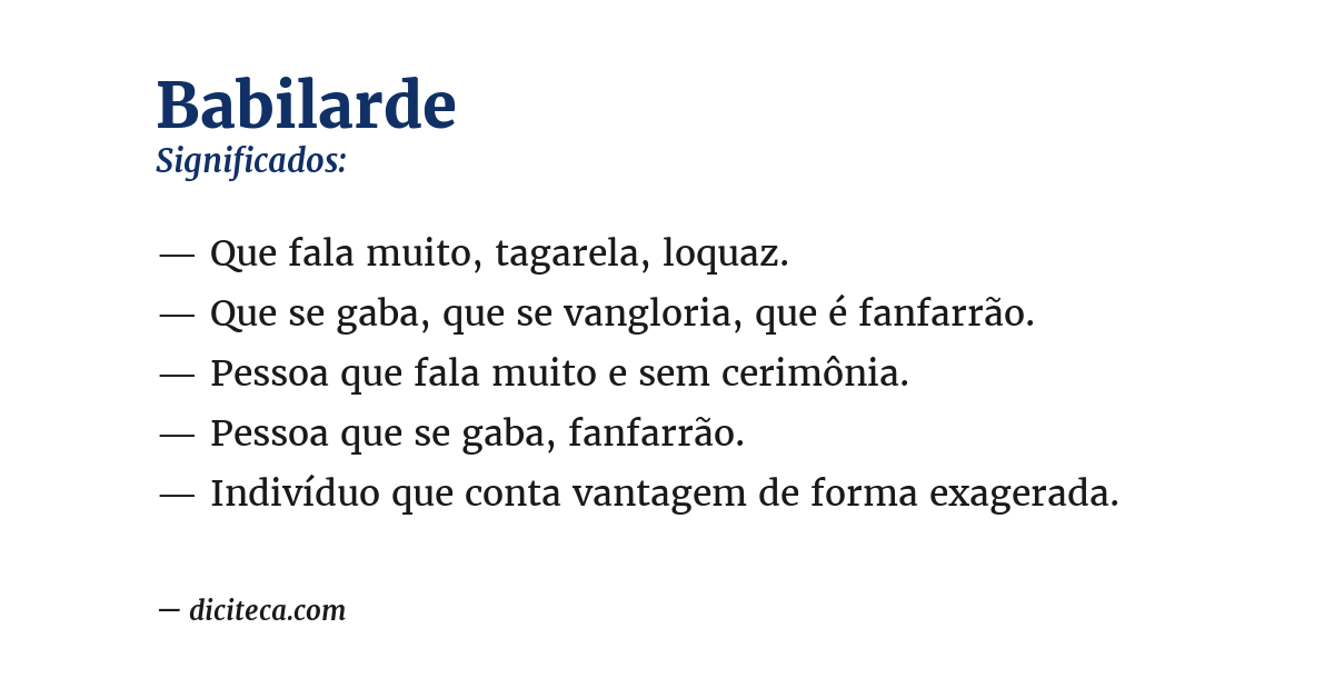 Significado de babilarde