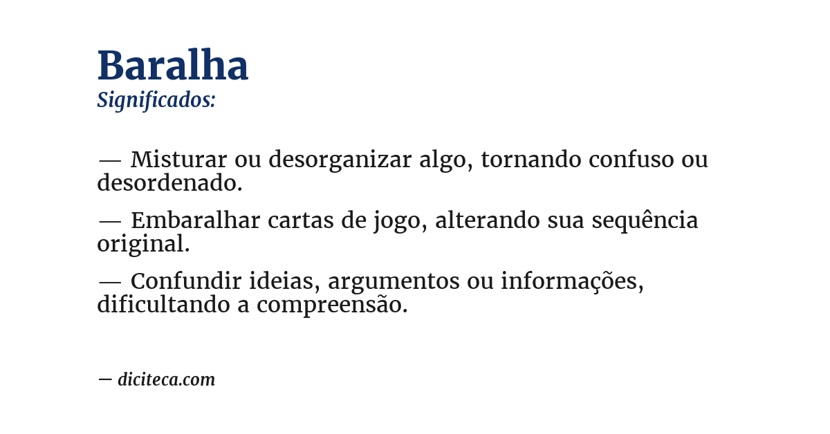 Significado de baralha