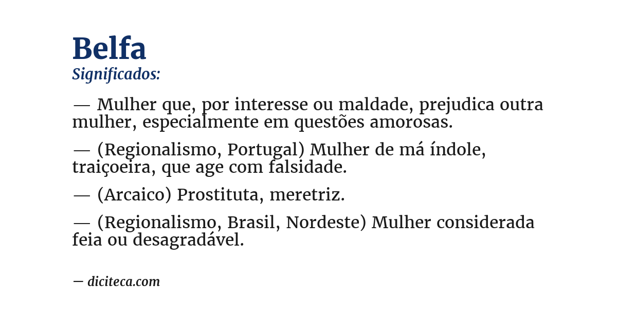 Significado de belfa