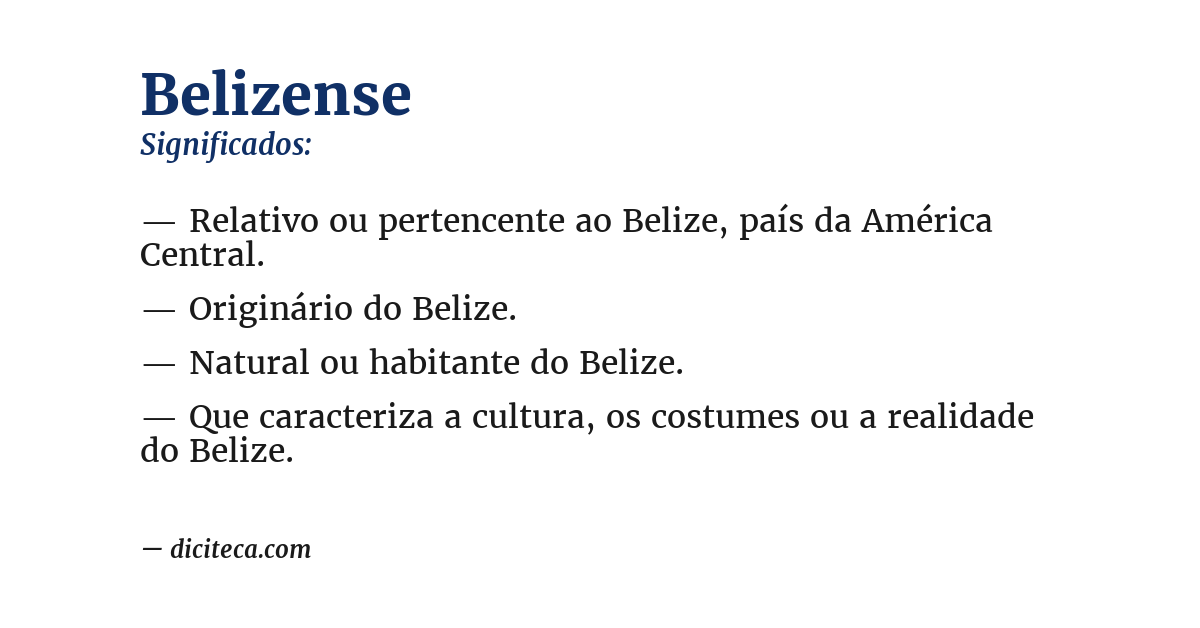 Significado de belizense