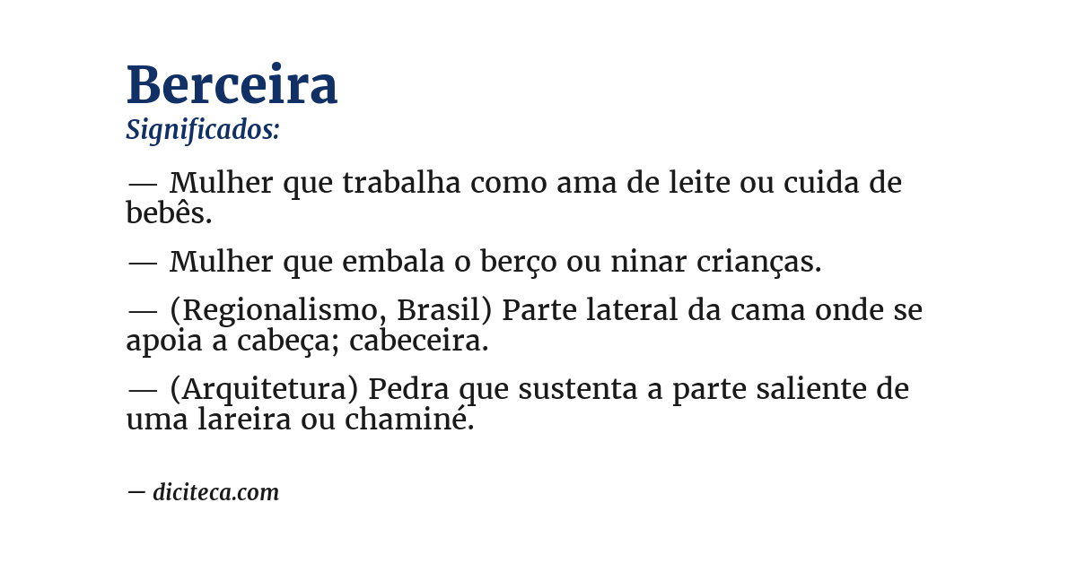 Significado de berceira
