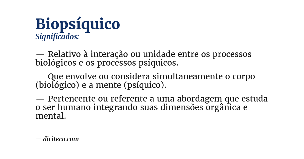 Significado de biopsíquico