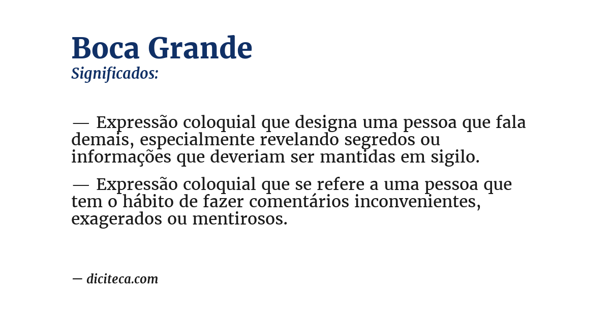 Significado de boca grande