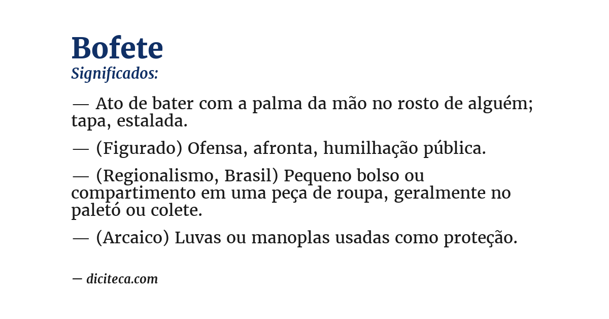 Significado de bofete