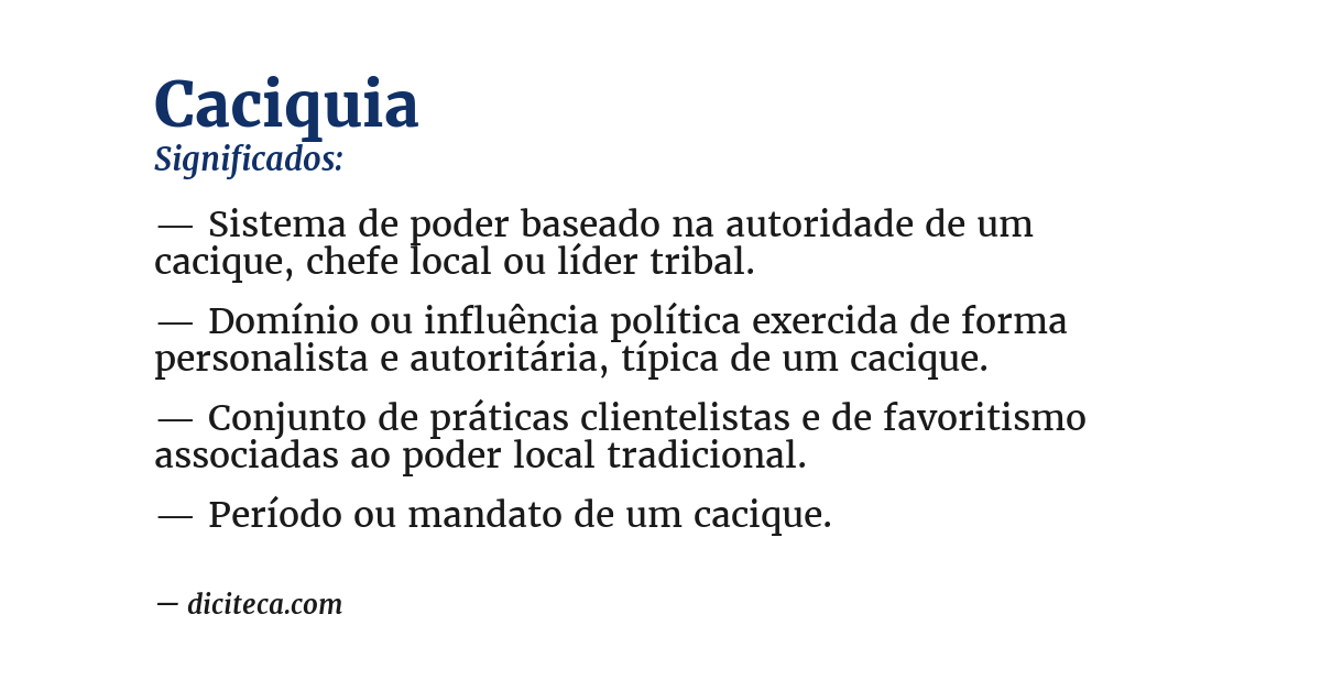 Significado de caciquia