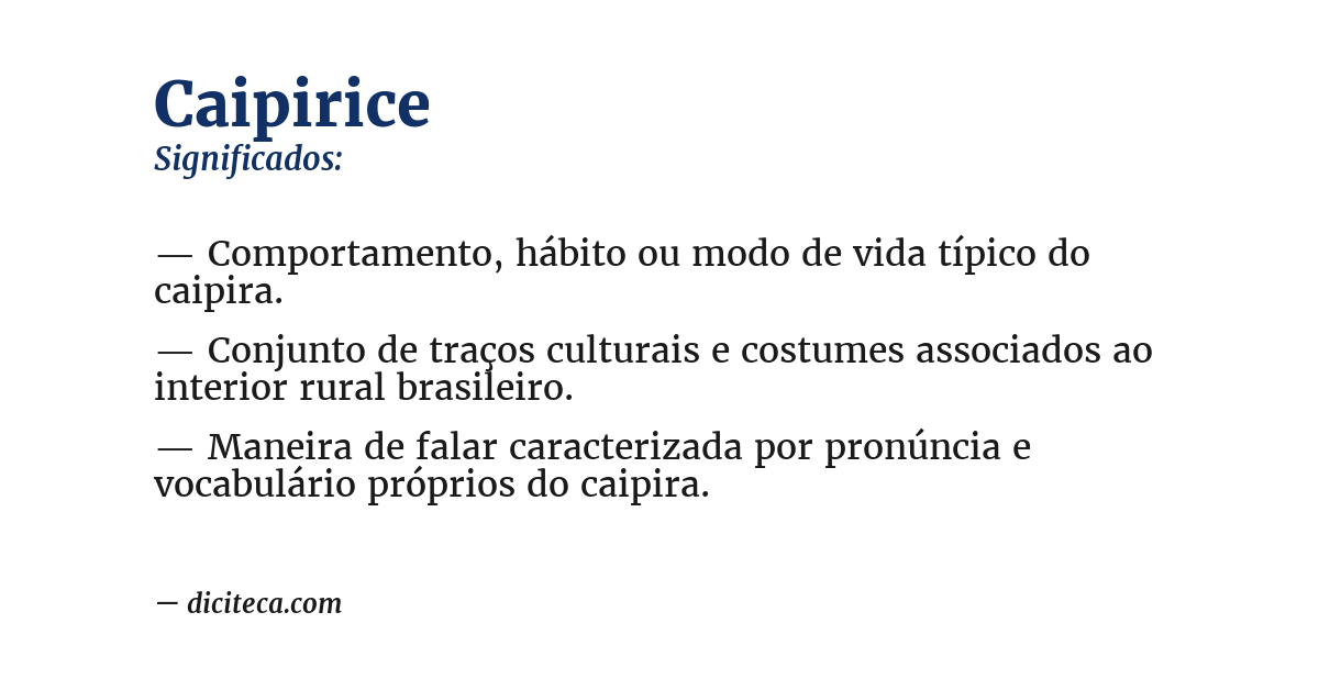 Significado de caipirice