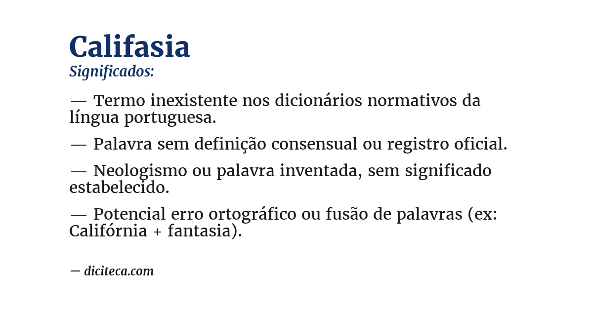 Significado de califasia