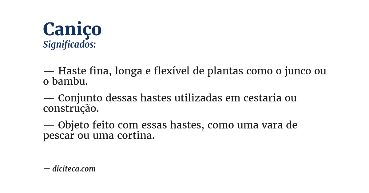 Significado de caniço