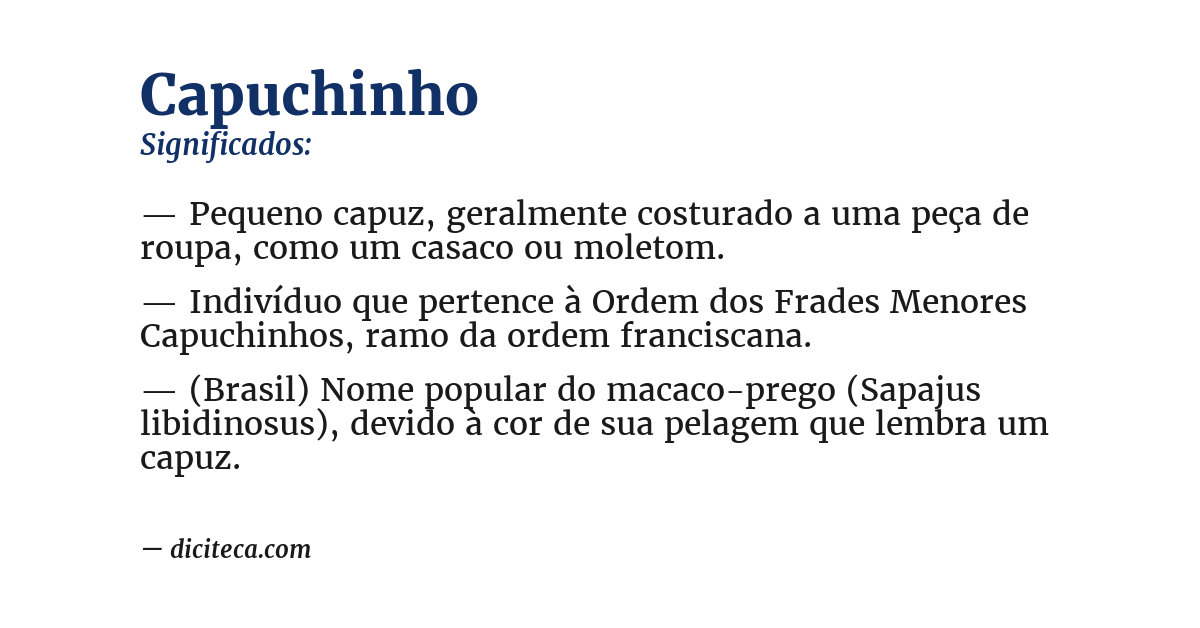 Significado de capuchinho
