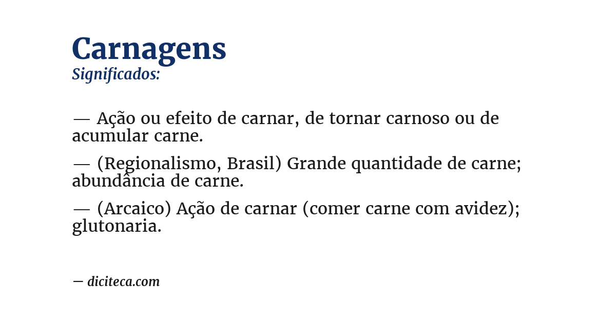 Significado de carnagens
