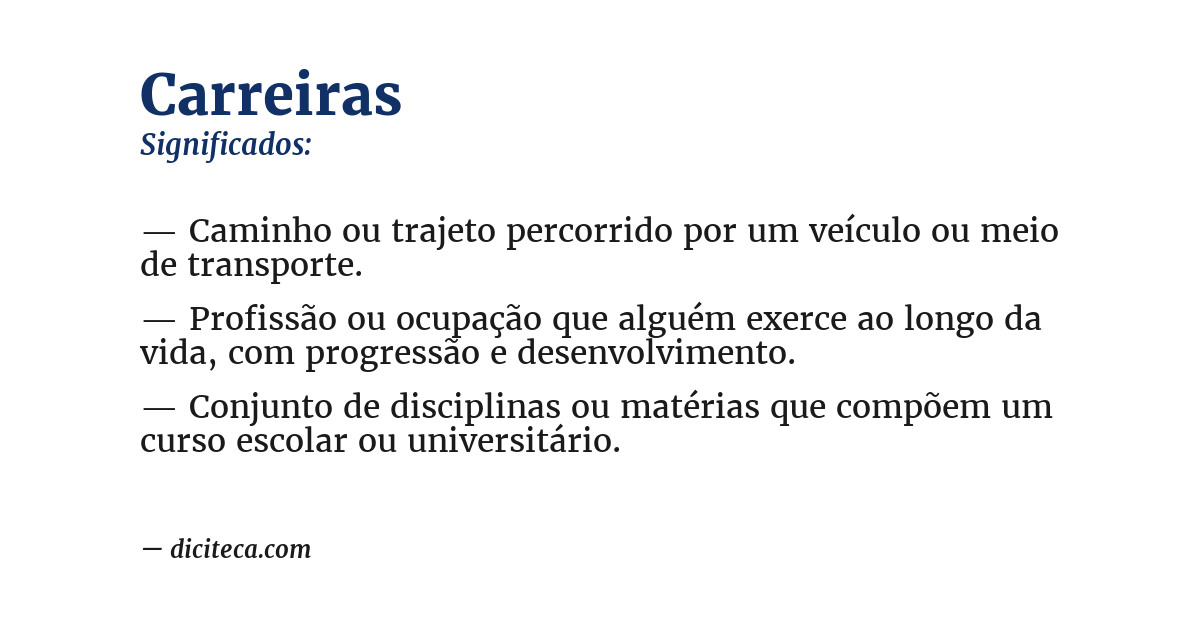 Significado de carreiras
