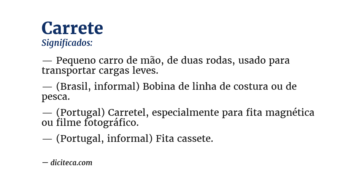 Significado de carrete