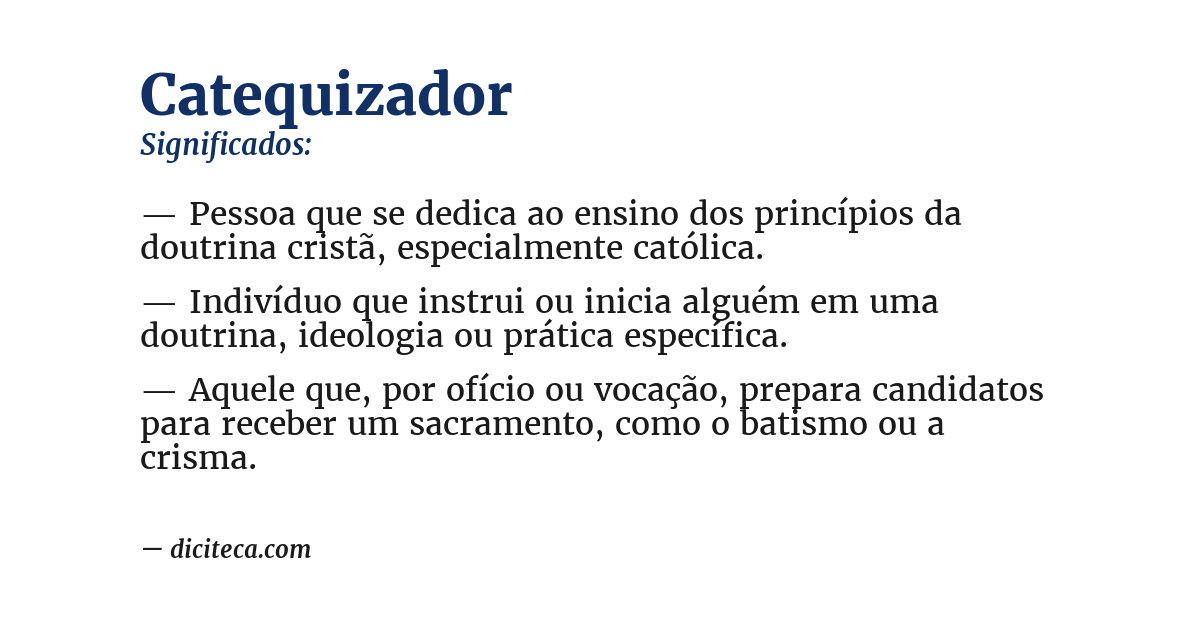 Significado de catequizador