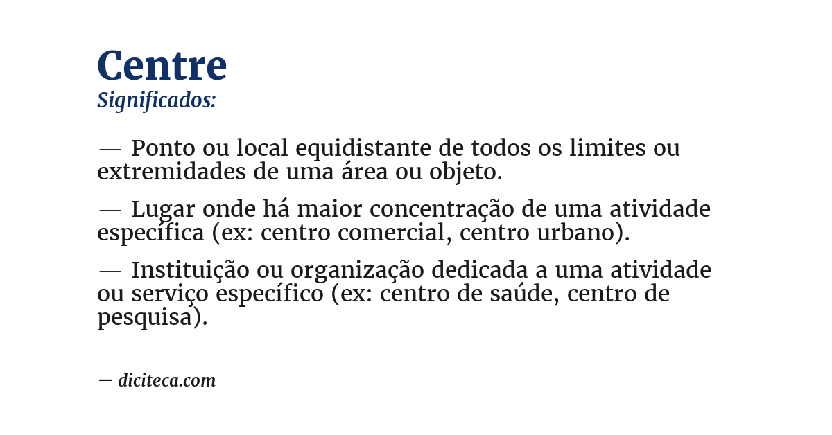 Significado de centre