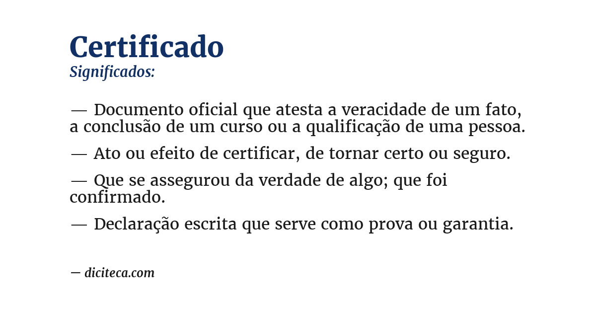 Significado de certificado