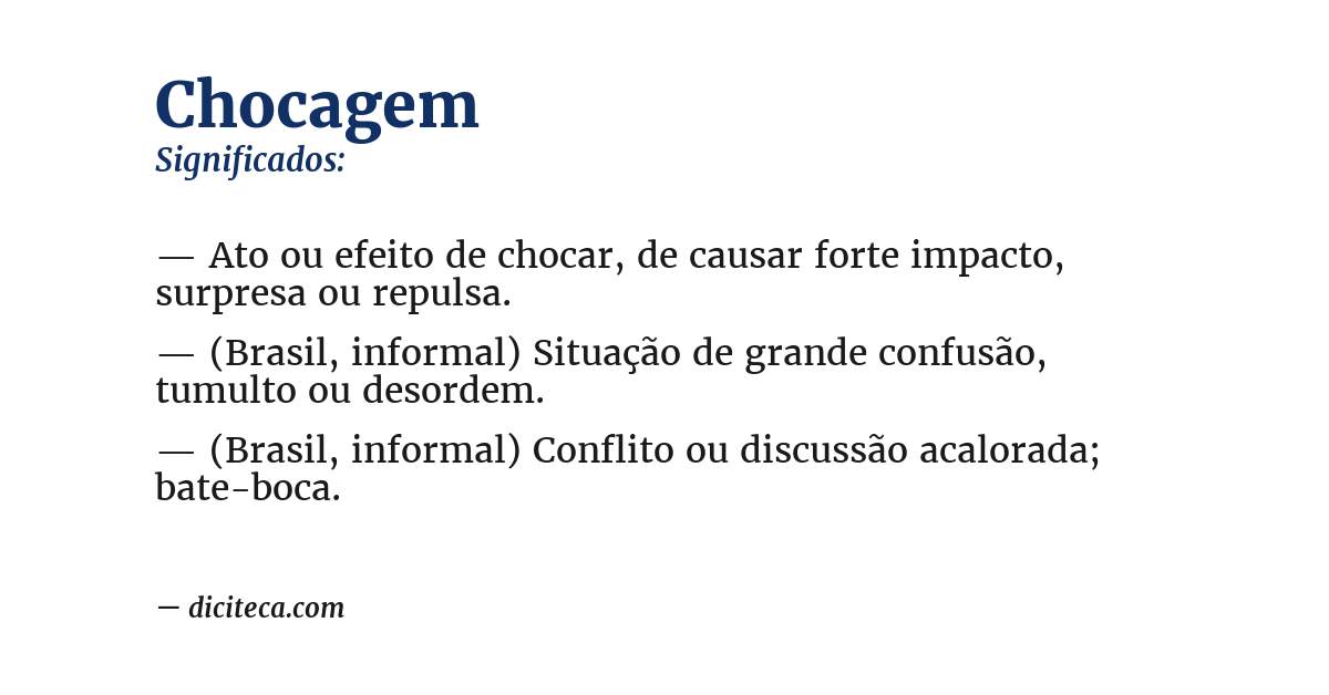 Significado de chocagem